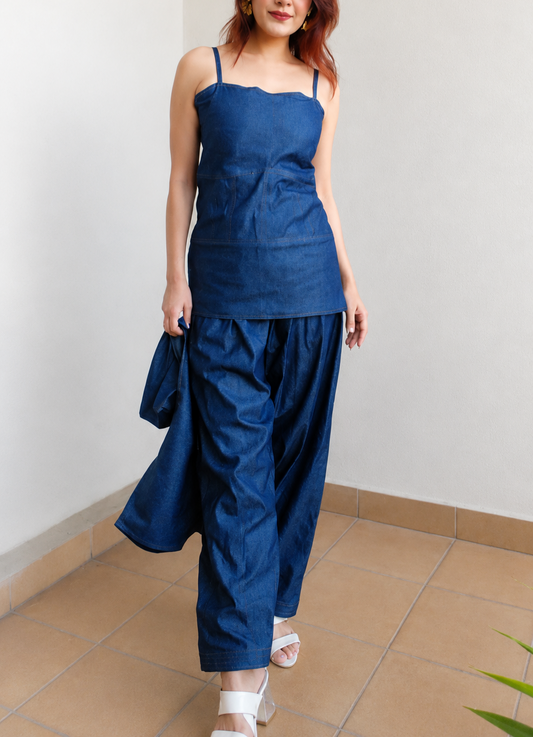 Blue Denim Coord Set