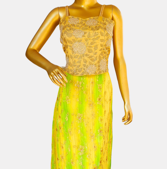 Gold Embroidred Blouse & Skirt Set