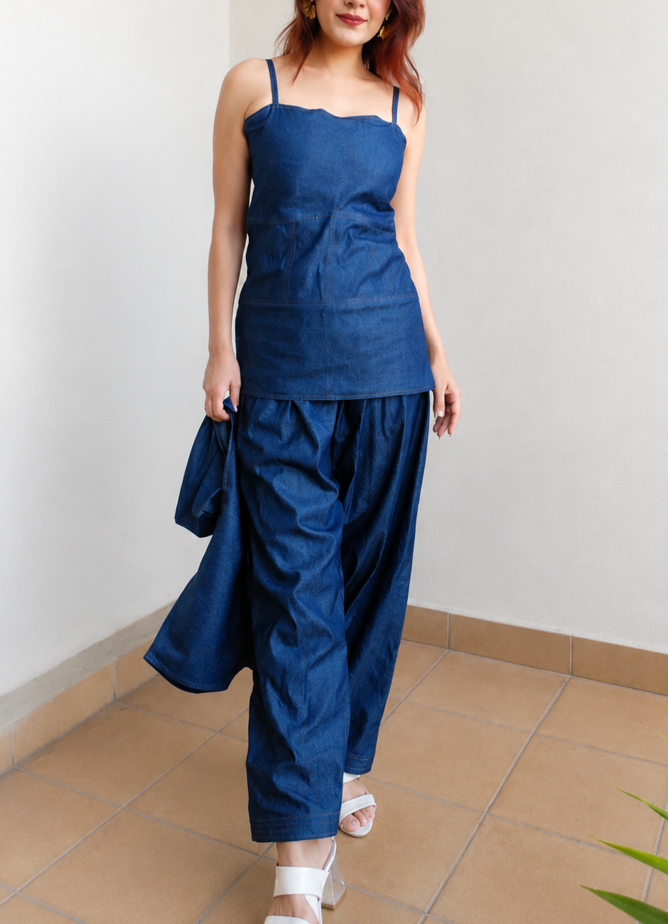 Blue Denim Coord Set