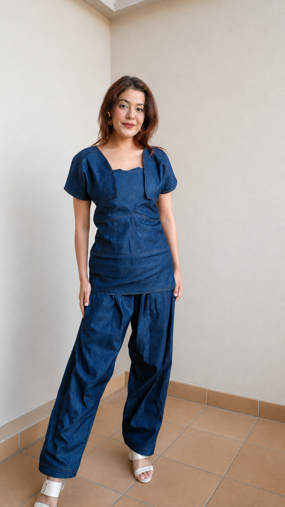 Blue Denim Coord Set